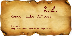 Kondor Liberátusz névjegykártya